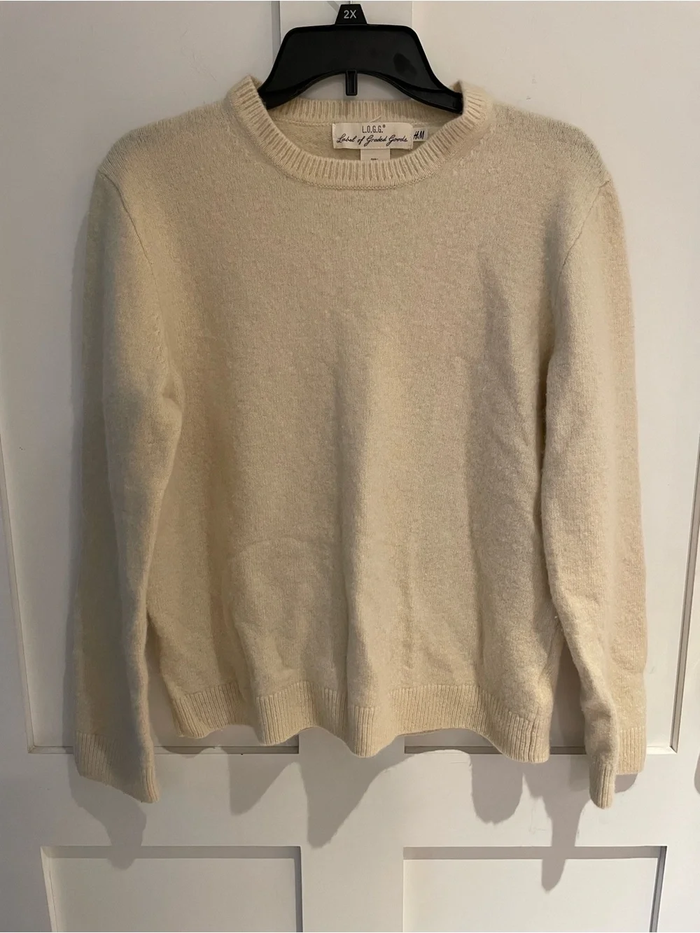 H&M LOGG Women’s Cream Wool Blend Crew Neck Sweater